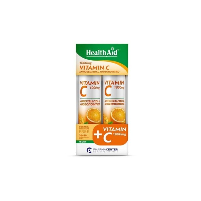 HEALTH AID PROMO VITAMIN C 1000MG ΠΟΡΤΟΚΑΛΙ 20 ΑΝΑΒΡΑΖΟΝΤΑ ΔΙΣΚΙΑ & ΔΩΡΟ VIT C 1000MG 20TABS