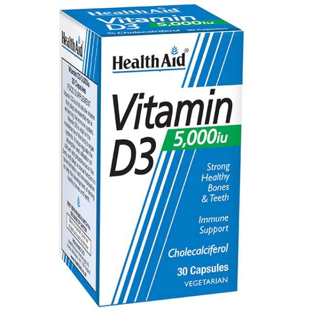 HEALTH AID VIT D3 5000IU 30vcaps
