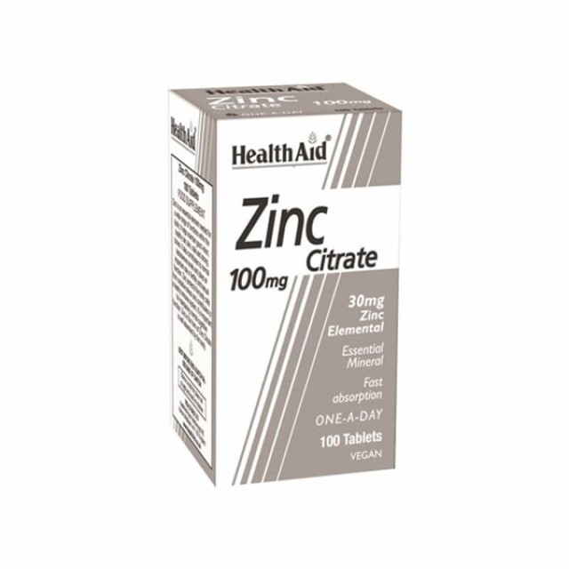 HEALTH AID ZINC CITRATE 100mg x 100tabs