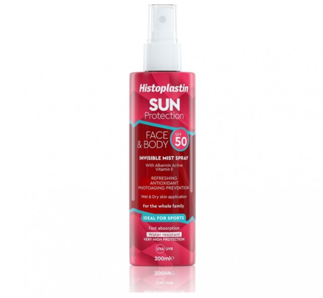 HISTOPLASTIN SUN INVISIBLE MIST SPRAY SPF50 200ML FACE & BODY