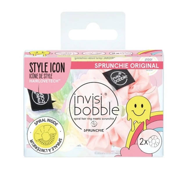 INVISIBOBBLE SPRUNCHIE DUO RETRO DREAMIN HUE-MAN LOVE (2ΤΜΧ)