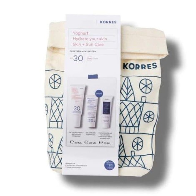 KORRES GIFT SET YOGHURT ΑΝΤΙΗΛΙΑΚΗ ΚΡΕΜΑ-GEL ΠΡΟΣΩΠΟΥ 30SPF 40ml&YOGHURT ΚΡΕΜΑ-GEL 20ml&FOAMING CREA
