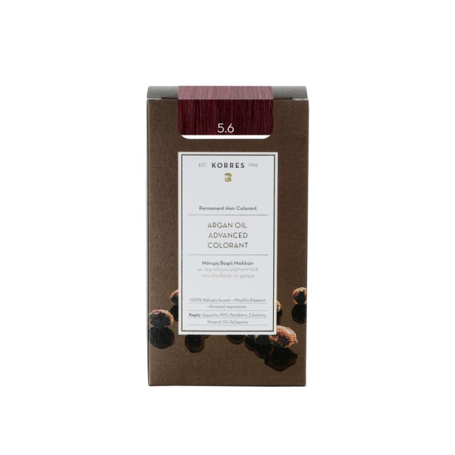 KORRES ARGAN OIL ΒΑΦΗ ΜΑΛΛΙΩΝ ΚΑΣΤΑΝΟ ΑΝΟΙΧΤΟ ΚΟΚΚΙΝΟ 5.6