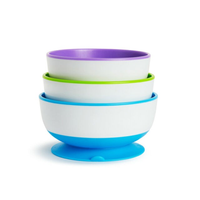 MUNCHKIN STAY PUT BOWLS ΠΟΛΥΧΡΩΜΑ ΜΠΩΛ ΦΑΓΗΤΟΥ ΜΕ ΒΕΝΤΟΥΖΑ 3ΤΜΧ