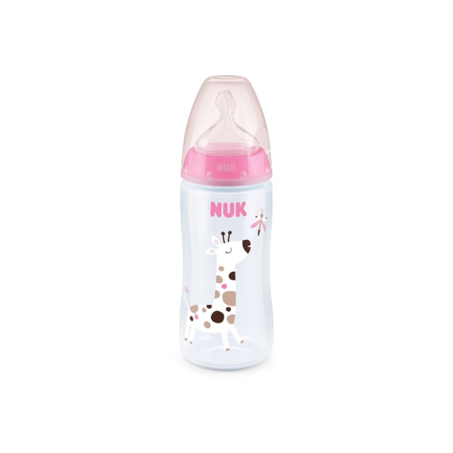 NUK ΜΠΙΜΠΕΡΟ F.C.PLUS ΠΛΑΣΤΙΚΟ 300ML ΜΕ ΘΗΛΗ ΣΙΛΙΚΟΝΗΣ M2 TEMP.CONT ΡΟΖ