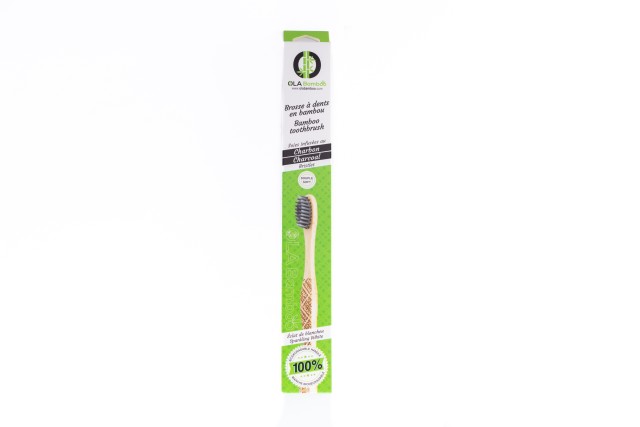 OLA BAMBOO ADULT TOOTHBRUSH CARBON ACTIVATED BRISTLES