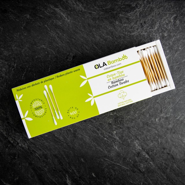 OLA BAMBOO BAMBOO COTTON SWABS - BOX OF 400