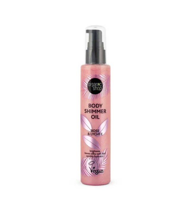 ORGANIC SHOP BODY SHIMMER OIL ROSE & LYCHEE 100ml