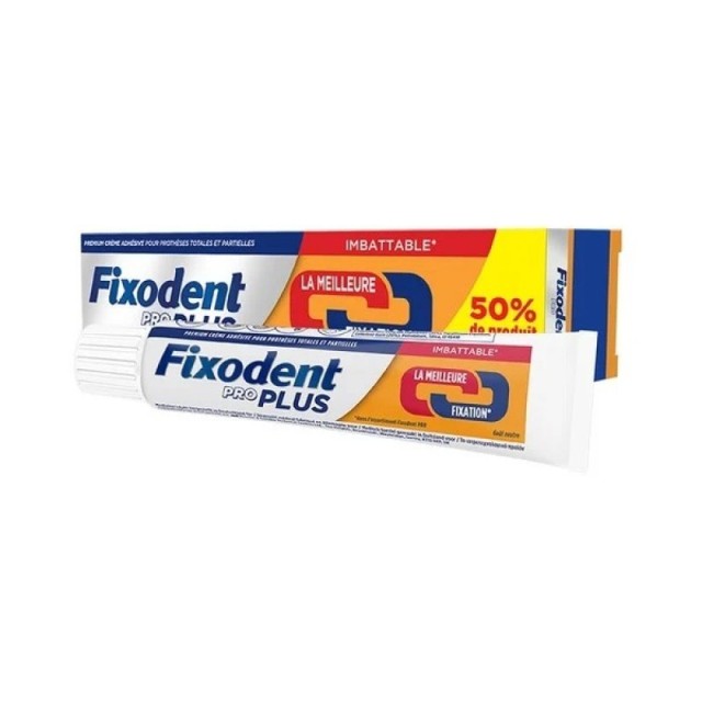 FIXODENT ΣΤΕΡΕΩΤΙΚΗ ΚΡΕΜΑ PRO PLUS ΔΥΝΑΤΟ ΚΡΑΤΗΜΑ +50%ΠΡΟΪΟΝ 60GR