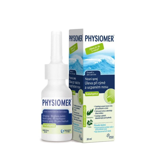 PHYSIOMER NASAL SPRAY HYPERTONIC EUCALYPTUS POCKET 20ML