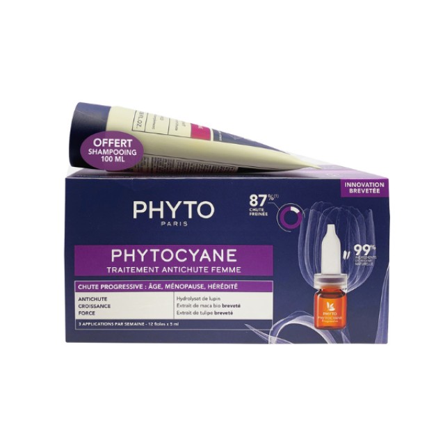 PHYTO PHYTOCYANE PROGRESSIVE ANTI-HAIR LOSS TREATMENT + ΔΩΡΟ PHYTOCYANE SHAMPOO 100ml
