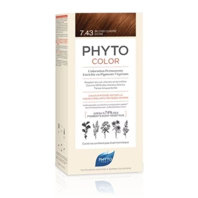 PHYTOCOLOR 7.43 ΒΑΦΗ BLOND CUIVRE DORE