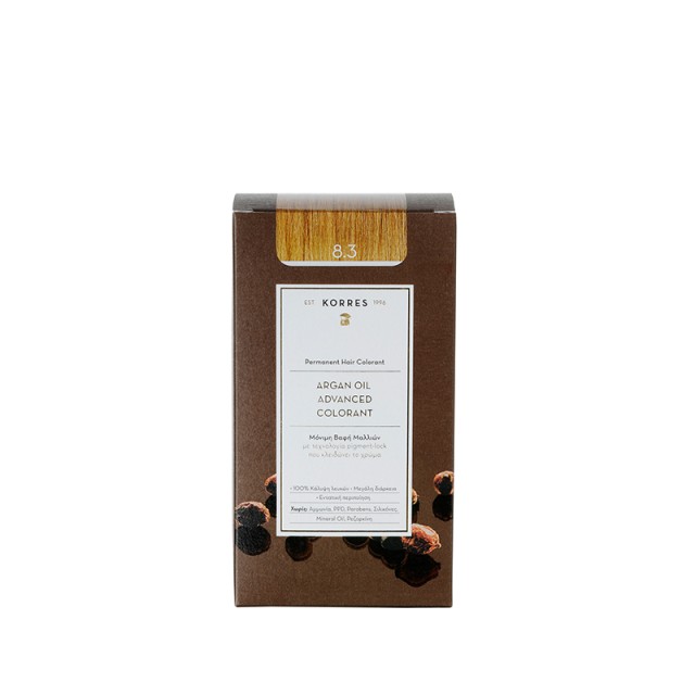 KORRES ARGAN OIL ΒΑΦΗ ΜΑΛΛΙΩΝ ΞΑΝΘΟ ΑΝΟΧΤΟ ΧΡΥΣΟ ΜΕΛΙ 8.3