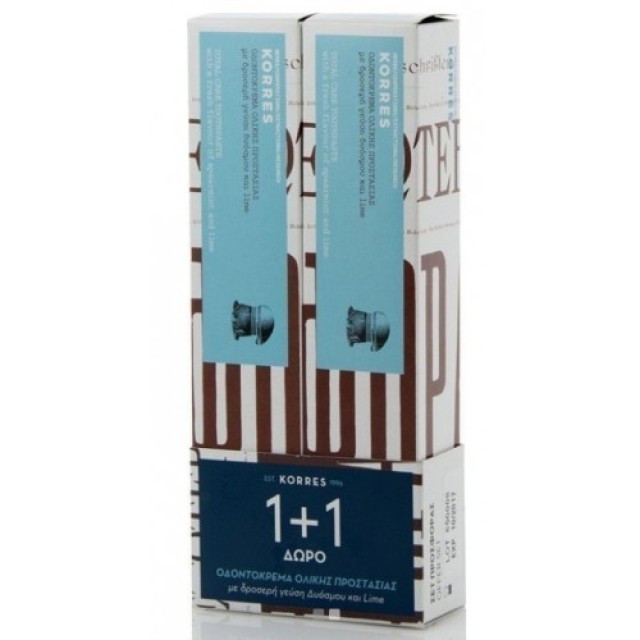 KORRES ΟΔΟΝΤΟΚΡΕΜΑ ΟΛ.ΠΡΟΣΤΑΣΙΑΣ ΔΥΟΣΜΟΣ/LIME 75ml 1+1 ΔΩΡΟ