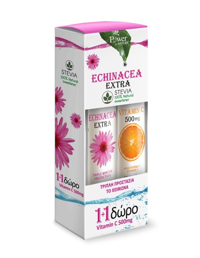 POWER HEALTH ECHINAC EXTRA 24s STEVIA +VITAMIN C 500mg 20s