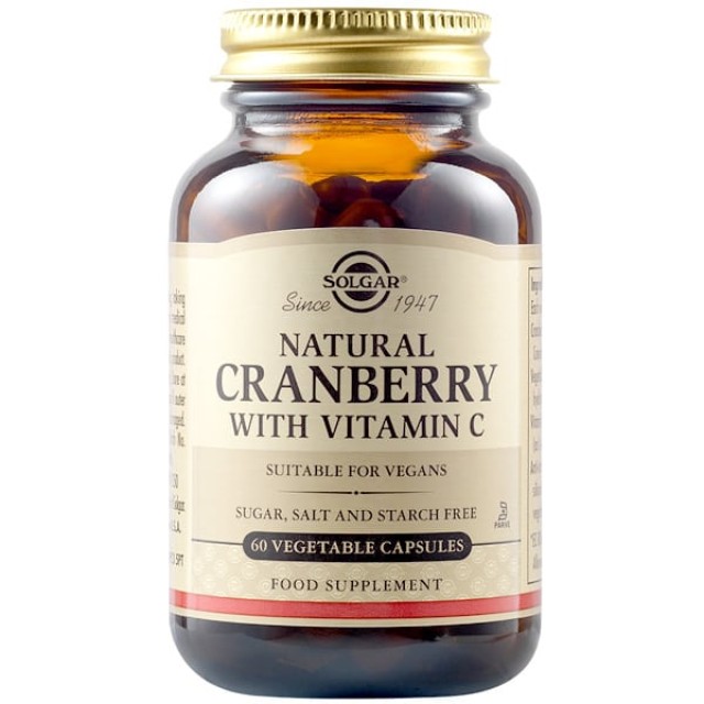 SOLGAR CRANBERRY EXTRACT + VIT C VEGICAPS 60S