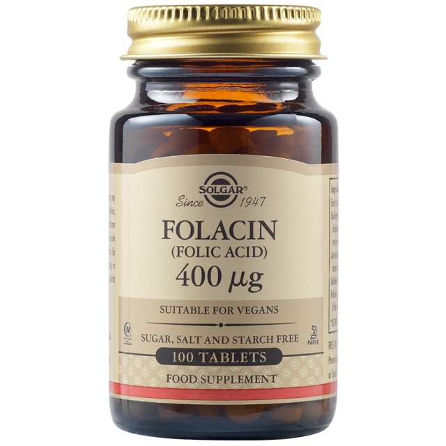 SOLGAR FOLIC ACID (FOLACIN) 400μg TABS 100S