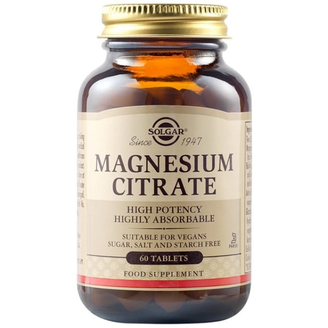 SOLGAR MAGNESIUM CITRATE 200MG  TABS 60S