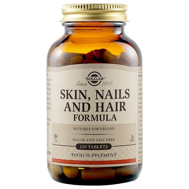 SOLGAR SKIN, NAILS AND HAIR FORMULA TABS 120S