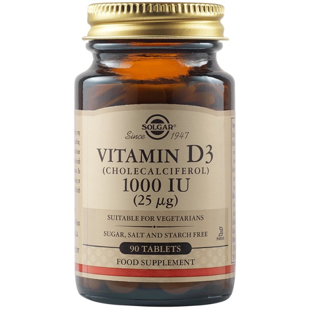 SOLGAR VIT D3 1000 IU TABS 90S