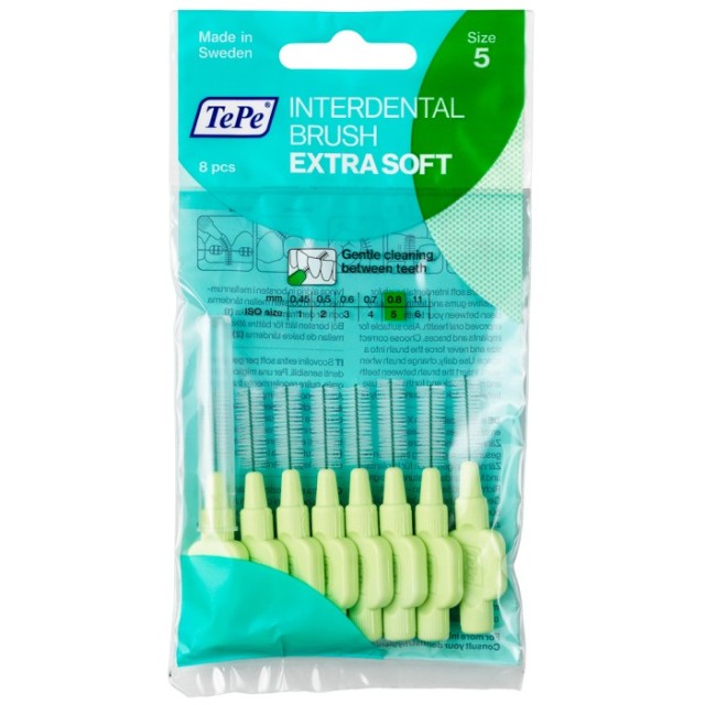 TE PE 0,8MM EXTRA SOFT ΠΡΑΣΙΝΟ ΜΕΣΟΔΟΝΤΙΑ ΒΟΥΡΤΣΑΚΙΑ 8TEM