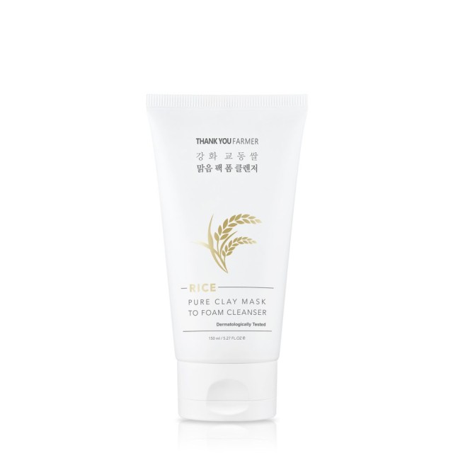 THANK YOU FARMER RICE PURE CLAY MASK TO FOAM CLEANSER 150ML