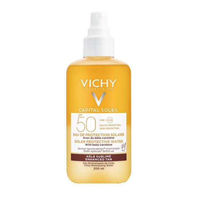 VICHY CAPITAL SOLEIL ΑΝΤΗΛΙΑΚΟ ΝΕΡΟ SPRAY SPF50 ΛΑΜΠΕΡΟ ΜΑΥΡΙΣΜΑ 200ML