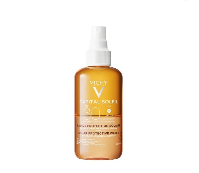 VICHY ΑΝΤΗΛΙΑΚΟ CAPITAL SOLEIL ΝΕΡΟ SPRAY SPF30 ΛΑΜΠΕΡΟ ΜΑΥΡΙΣΜΑ 200ML