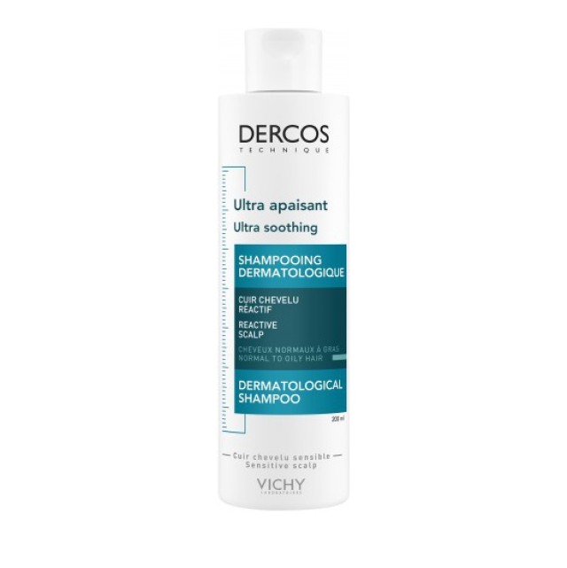 VICHY DERCOS ULTRA SOOTHING ΚΑΤΑΠΡΑΥΝΤΙΚΟ ΣΑΜΠΟΥΑΝ ΓΙΑ ΚΑΝΟΝΙΚΑ ΠΡΟΣ ΛΙΠΑΡΑ ΜΑΛΛΙΑ 200ml