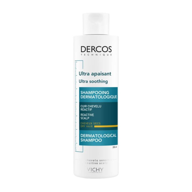 VICHY DERCOS ULTRA SOOTHING SHAMPOO REACTIVE SCALP DRY HAIR 200ml