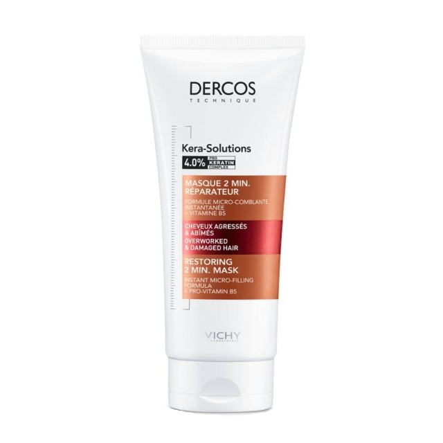 VICHY DERCOS KERA-SOLUTIONS RESTORING 2-MINUTE MASK ΓΙΑ ΤΑΛΑΙΠΩΡΗΜΕΝΑ ΜΑΛΛΙΑ 200ML